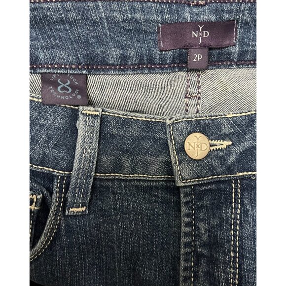 NYDJ  Embellished Pockets Straight Leg Blue Denim Jeans Size 2P NWOT - Picture 6 of 11
